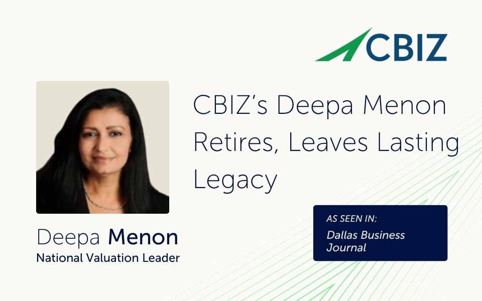 CBIZ’s Deepa Menon Retires, Leaves Lasting Legacy