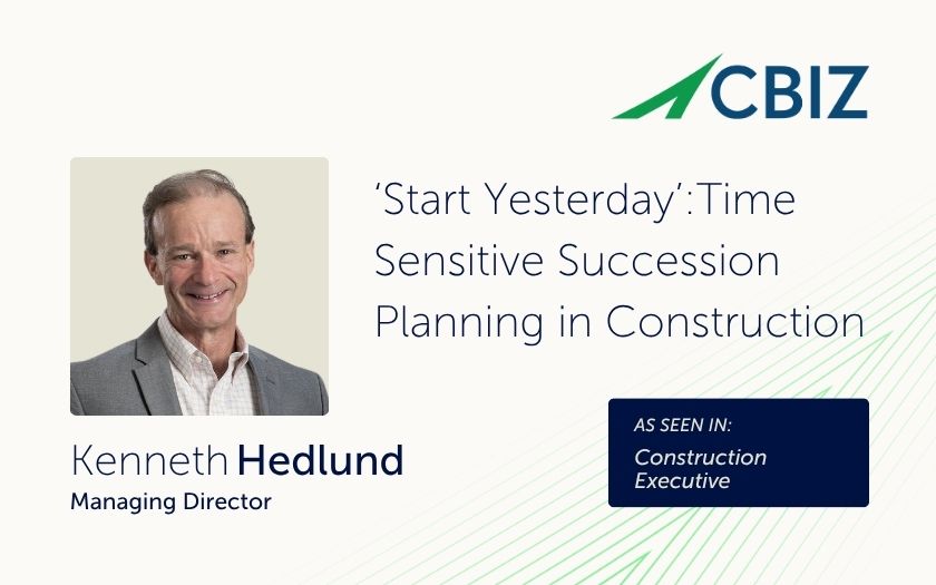 ‘Start Yesterday’:Time Sensitive Succession Planning in Construction