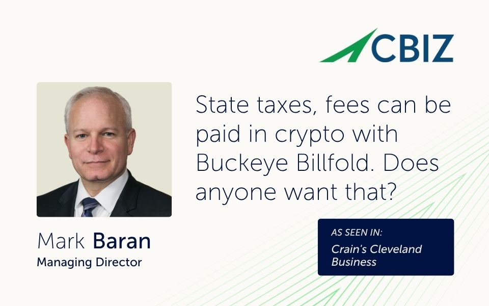 State taxes, fees can be paid in crypto with Buckeye Billfold. Does anyone want that?