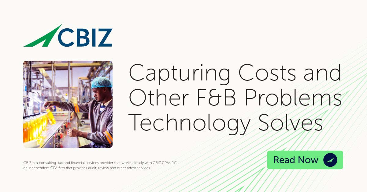 Capturing Problems Capturing Costs and Other F&B Problems Technology Solves | CBIZ