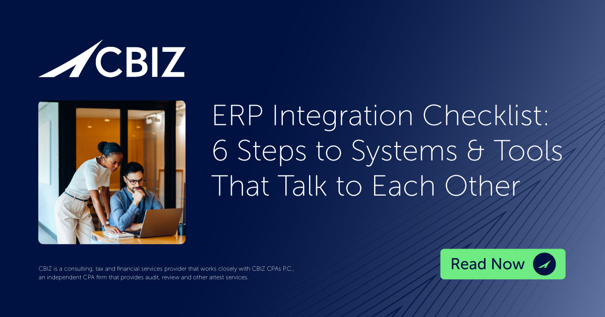 ERP Integration Checklist | CBIZ