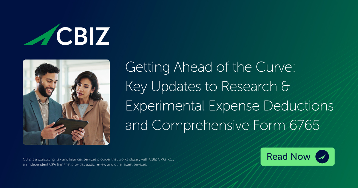 Form 6765 2025: R&E Credit Updates and New Filing Requirements | CBIZ