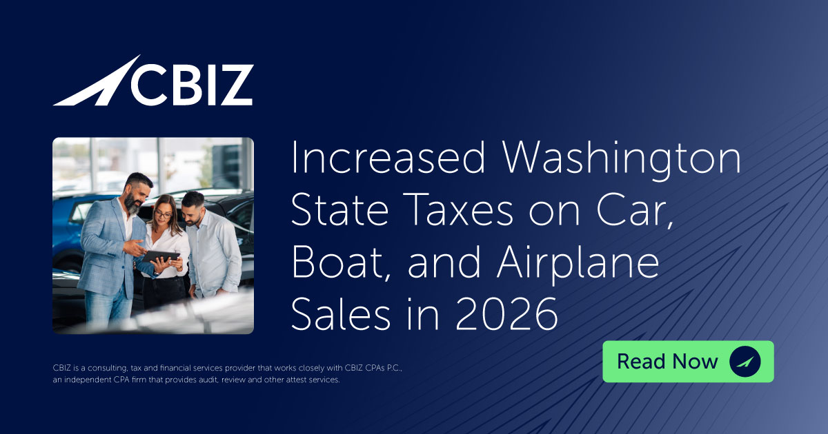 Increased Washington State Taxes on Car, Boat, and Airplane Sales in ...