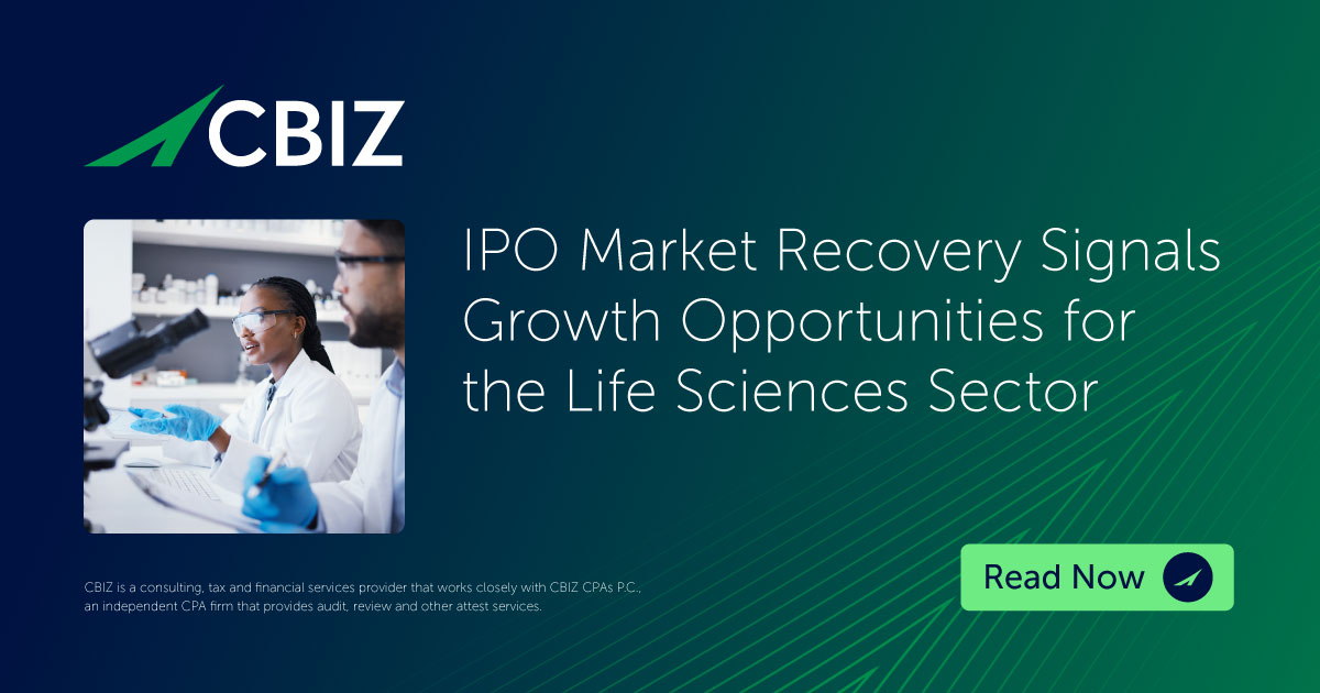 IPO Market Recovery Signals Growth Opportunities for the Life Sciences ...