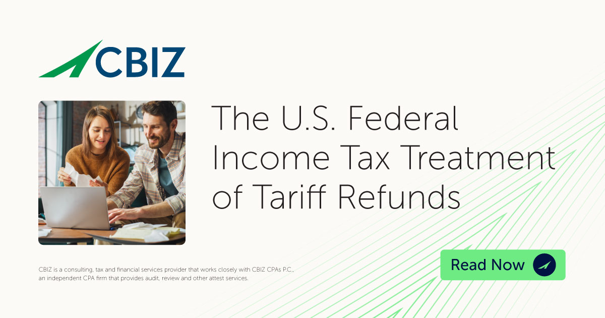The U.S. Federal Income Tax Treatment of Tariff Refunds The U.S. Federal Income Tax Treatment of Tariff Refunds