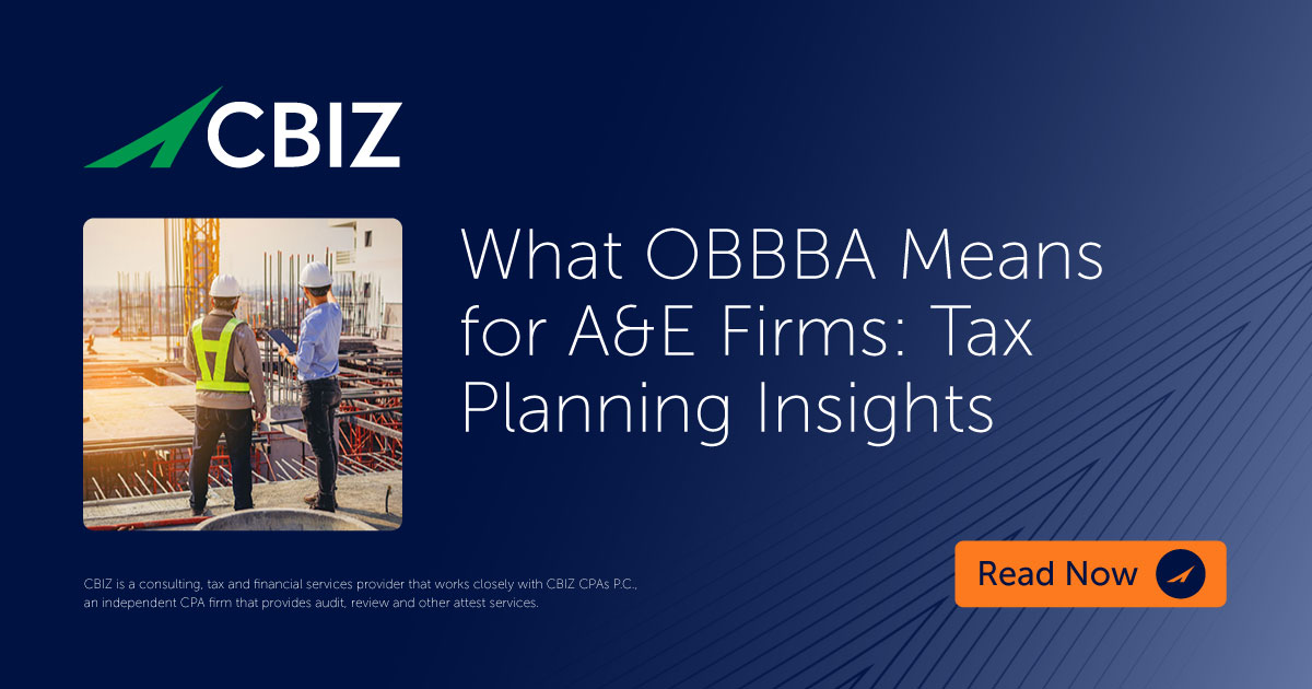 What OBBBA Means for A&E Firms: Tax Planning Insights