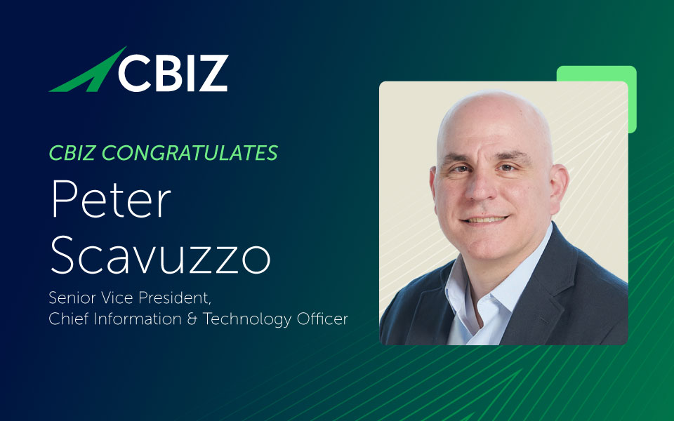 CBIZ Elevates Peter Scavuzzo to Oversee Unified Technology Organization