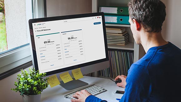 entrepreneur business man working on computer with empty blank s
